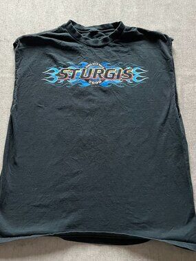 Vintage Sturgis Black Hills Rally Sleeveless Shirt Adult Black Motorcycle Bike